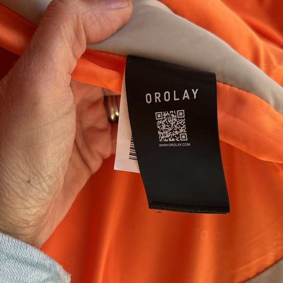 Orolay Tan Puffer Jacket with Orange Lining - Picture 8 of 12